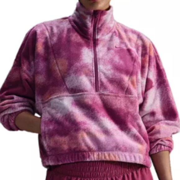 NIKE ONE Women's Therma-FIT Oversized Half-Zip Fleece Sweater Sz LARGE - Picture 6 of 7